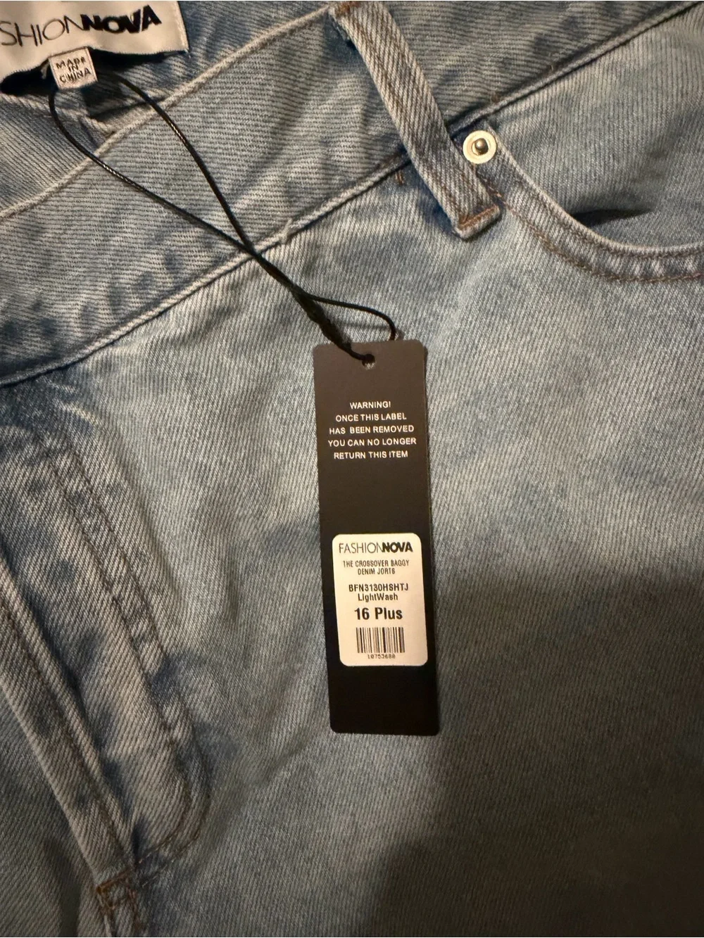 SOLD! Fashion Nova Light Wash Long Denim Bermuda Shorts